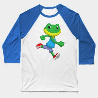 Frog as Runner at Running Baseball T-Shirt